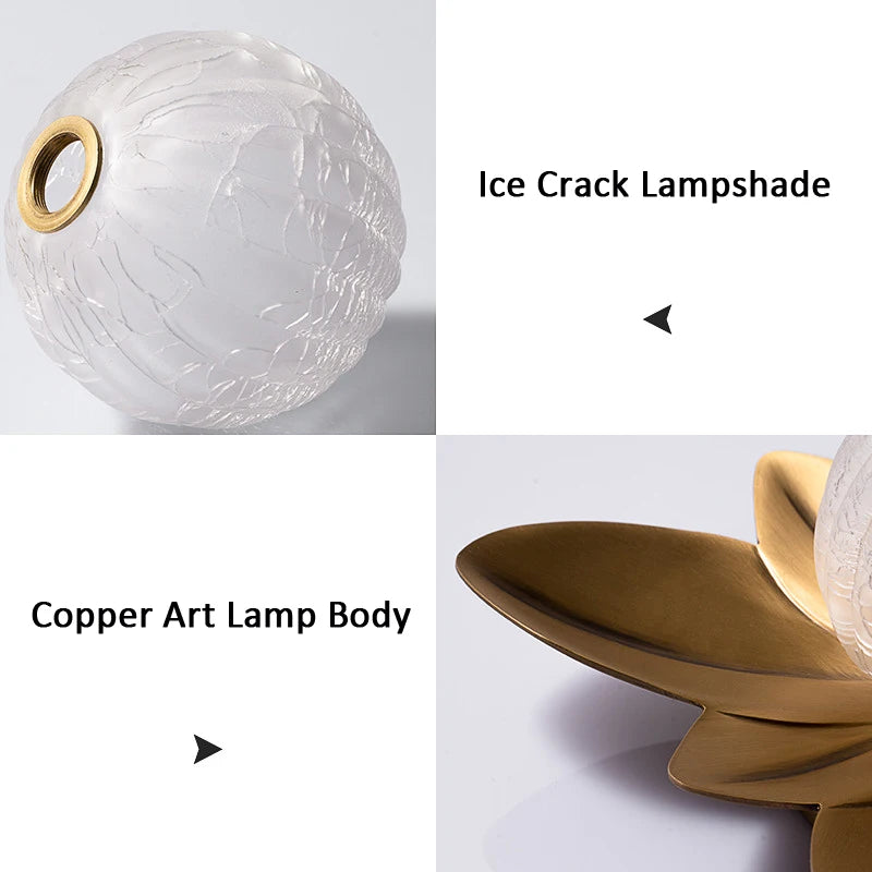 Retro lotus wall light postmodern luxury creative decorative - vue 6 sur 9