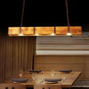 Vintage American wooden chandelier with LED for dining room, bar, clothing shop, industrial style