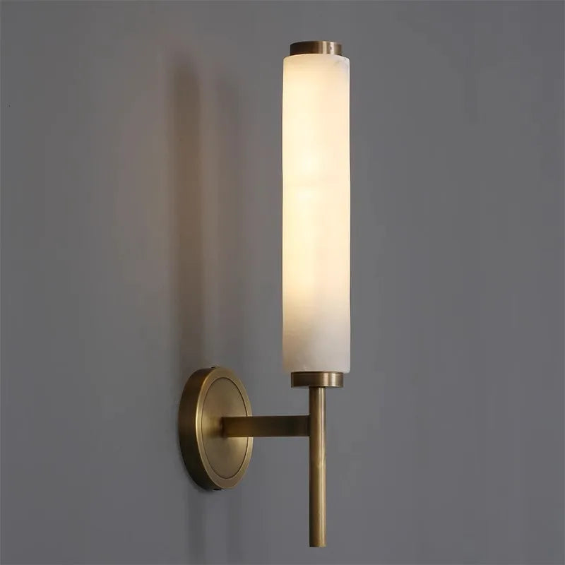 Marble and copper wall light for creative interior bedroom decor