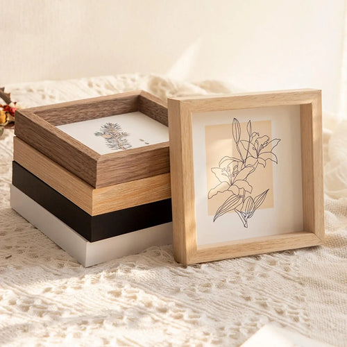 Wooden photo frame for wall and desk decoration - vue 5 sur 6