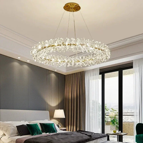Modern clear crystal pendant light for interior decoration - vue 2 sur 13