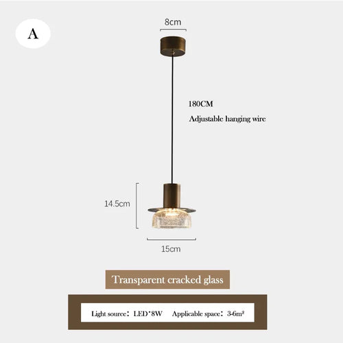 Retro crackled glass chandelier for modern interiors - vue 10 sur 11