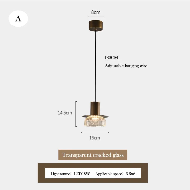 Retro crackled glass chandelier for modern interiors - vue 9 sur 11