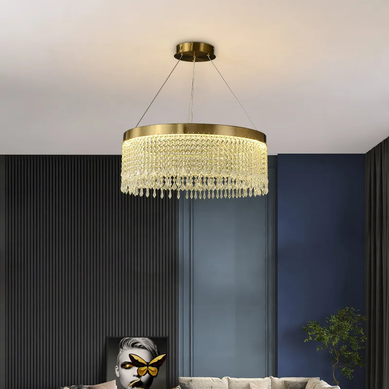 Modern design crystal LED chandelier for elegant interiors