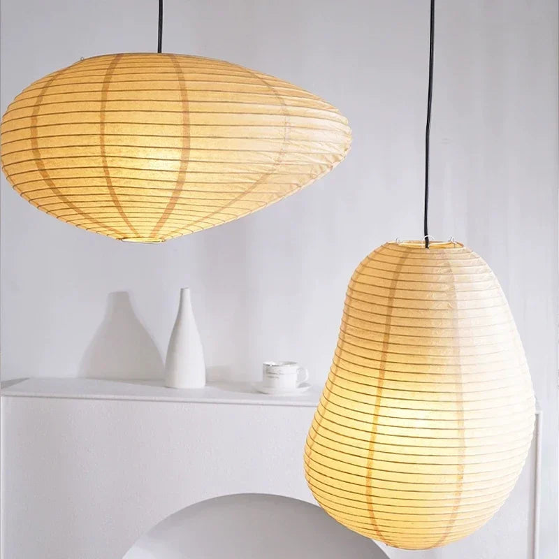 Wabi sabi Japanese style Isamu Noguchi decorative LED pendant light
