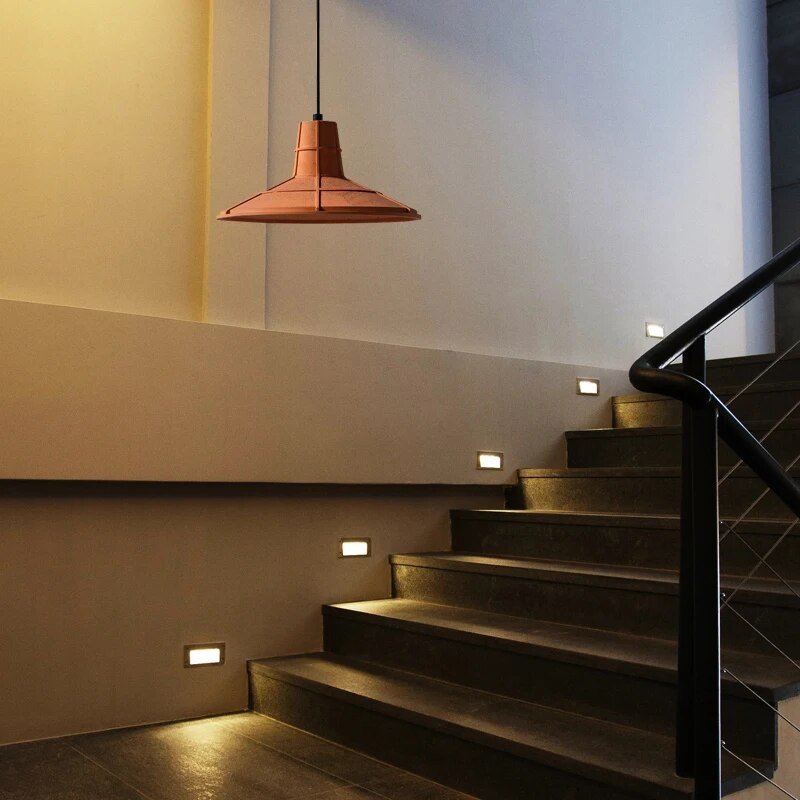 Creative industrial orange pendant light - vue 6 sur 12
