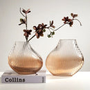 striped blown glass vase for creative floral decoration