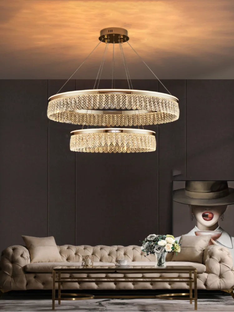 Sandyha modern luxury crystal ring chandelier