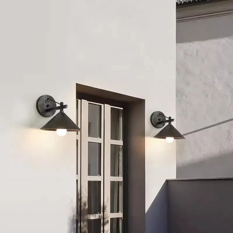 Vintage waterproof antique copper outdoor wall light - vue 4 sur 9