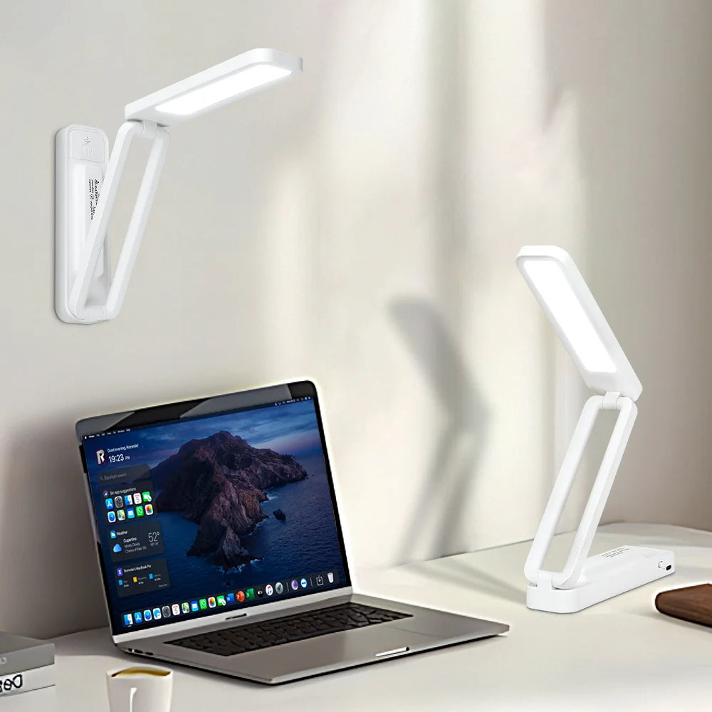 Foldable touch desk lamp with remote control and dimmable brightness