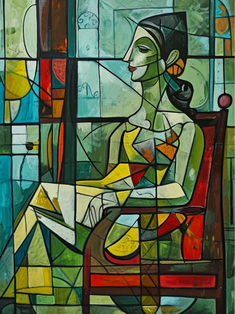 5d abstract painting picasso style woman diamond embroidery kit