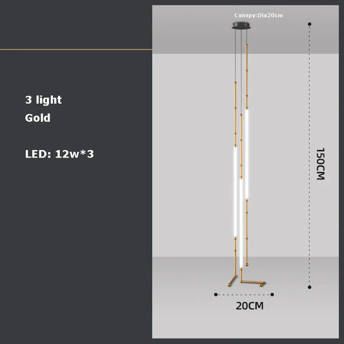 Art deco LED pendant chandelier - vue 10 sur 16
