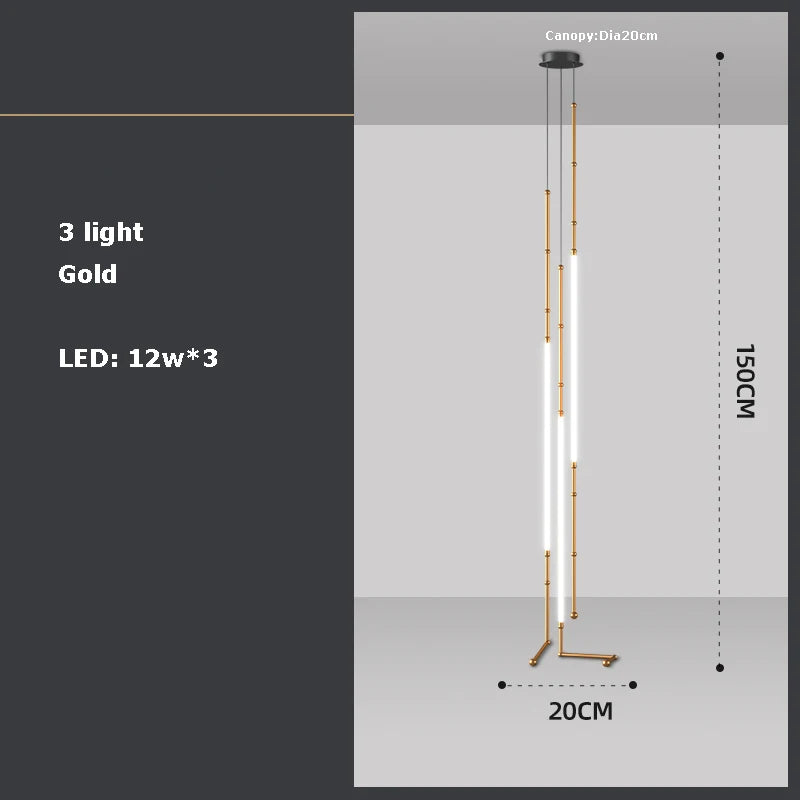 Art deco LED pendant chandelier - vue 9 sur 16