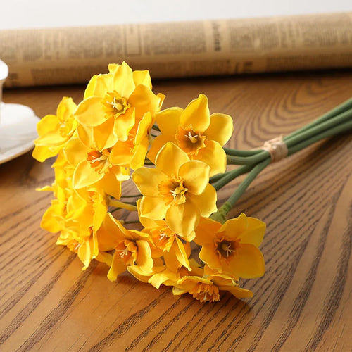 Set of 6 artificial narcissus flower bouquets for all decorations - vue 9 sur 9