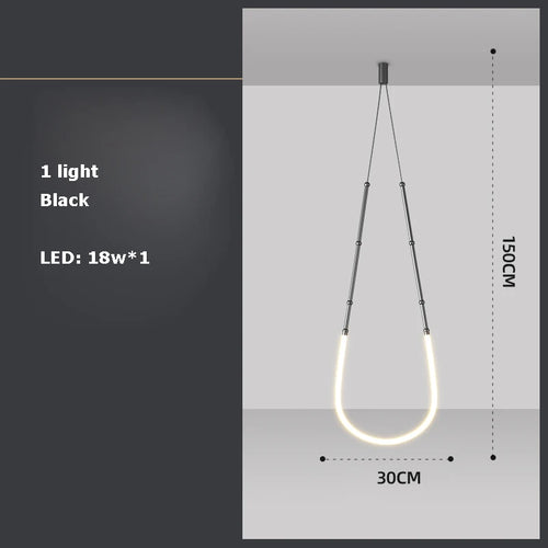 Art deco LED pendant chandelier - vue 15 sur 16