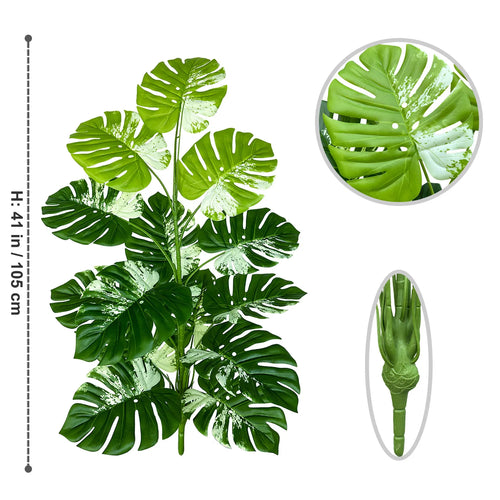 Artificial monstera plant with realistic leaves for indoor decoration - vue 12 sur 29