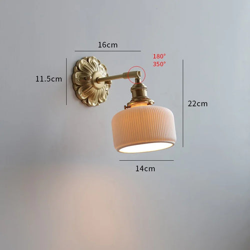 Modern smoked grey glass LED wall light copper indoor - vue 22 sur 23