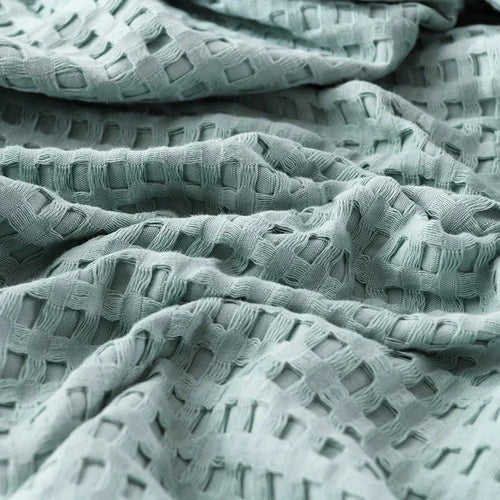 Soft lightweight cotton waffle throw blanket for all seasons - vue 5 sur 7