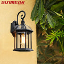 Retro aluminium outdoor wall light for garden and pathway