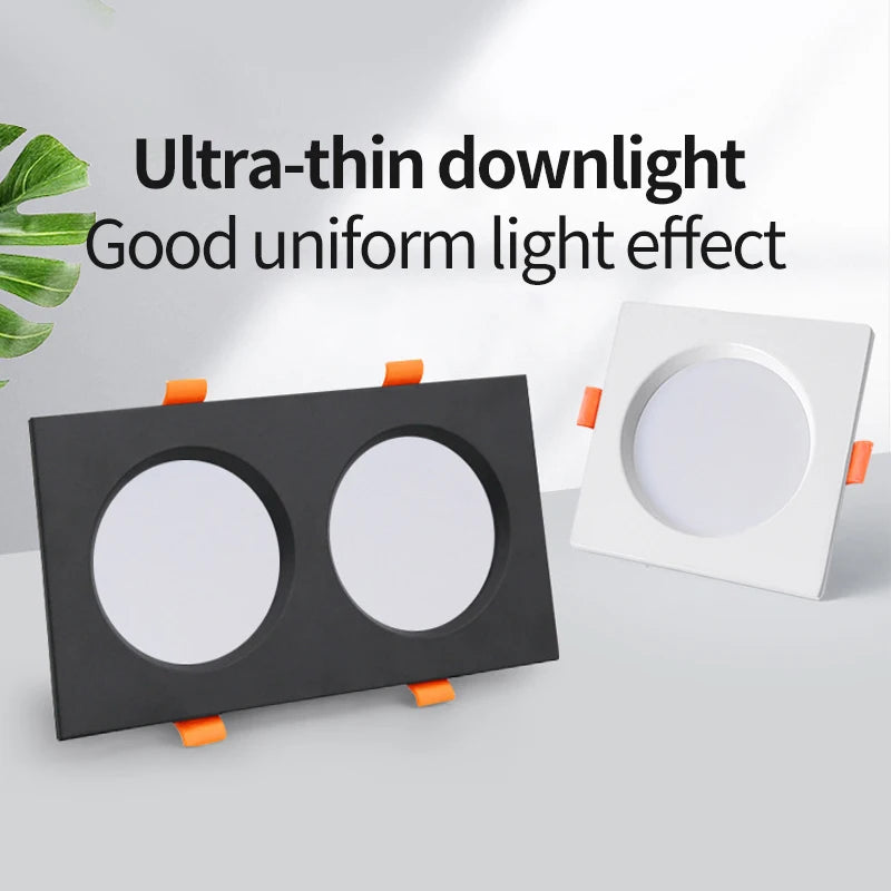 Ultra-slim modern design recessed double head LED spotlight