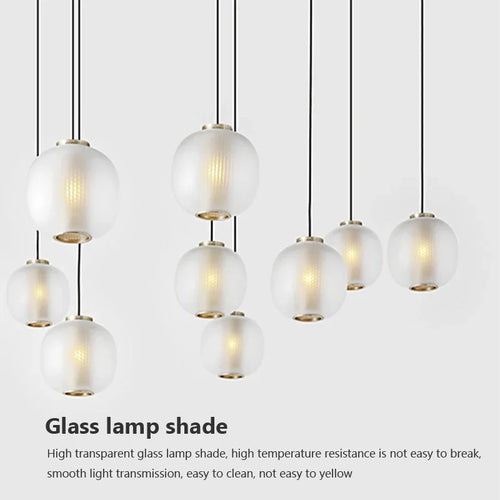 Modern round glass pendant light for various spaces - vue 8 sur 8