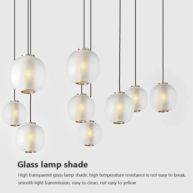 Modern round glass pendant light for various spaces - vue 8 sur 8