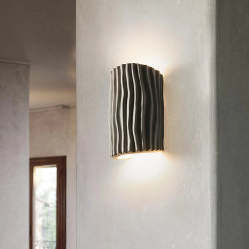 Nordic resin wall light wave pattern double head LED - vue 6 sur 9