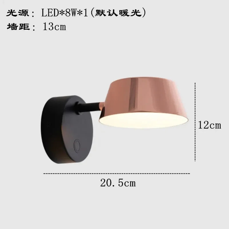 Modern rotating aluminium wall light with switch for indoor lighting - vue 10 sur 10