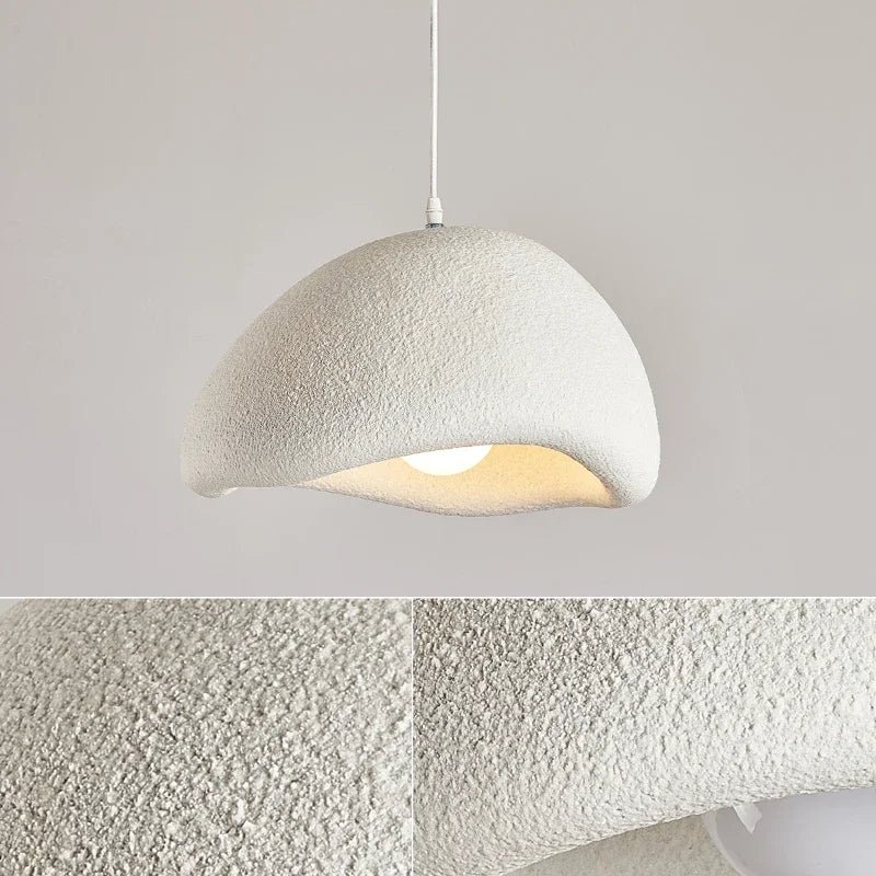 Nordic wabi-sabi LED resin pendant light for café loft - vue 4 sur 29
