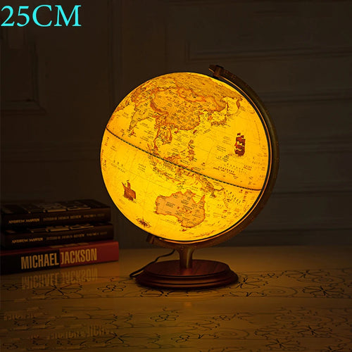 retro globe table lamp with world map - vue 10 sur 10