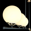 Minimalist industrial glass and LED design chandelier