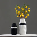 decorative striped ceramic vase for dried flowers