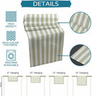 Sage green striped linen table runner farmhouse style