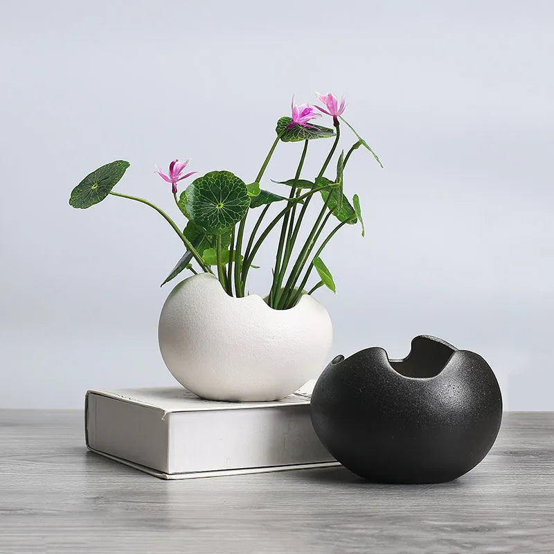 retro ceramic hydroponic flower pot for succulent plants