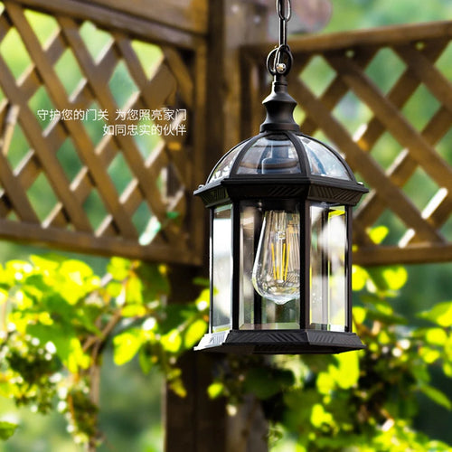 Outdoor hanging garden light lantern waterproof for gate, corridor, balcony and courtyard ceiling - vue 3 sur 10