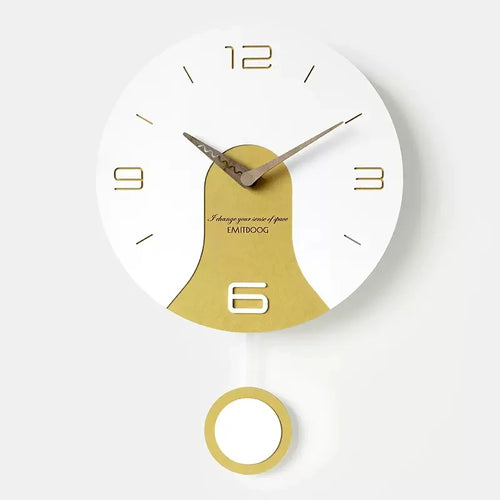 creative design solid wood silent wall clock - vue 9 sur 11