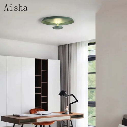 Creative circular LED ceiling light for interior decoration - vue 5 sur 9