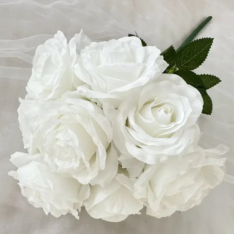 Artificial silk rose bouquet for interior decoration