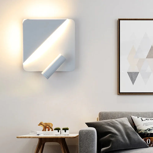 modern wall light with designer switch rotary backlight - vue 3 sur 11