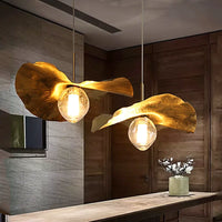 Nordic copper lotus leaf chandelier pendant light
