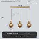 Vintage pendant light with switch and crystal glass shade