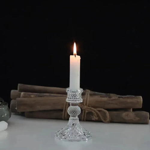 Nordic glass candle holder for romantic moments - vue 4 sur 6