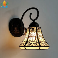 Scandinavian curved glass wall light vintage Tiffany style