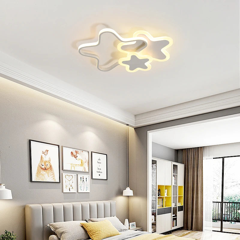 Modern LED ceiling light with starry effect for a warm and romantic atmosphere - vue 4 sur 11