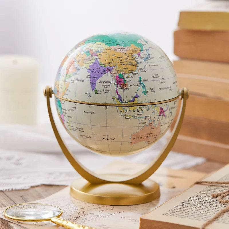 rotating retro globe for learning geography