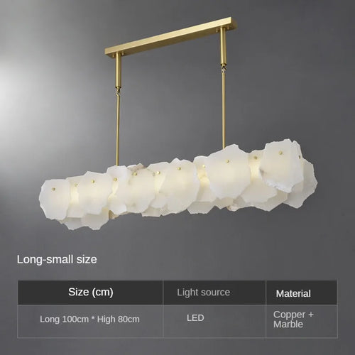 Natural marble and copper chandelier for elegant interior decoration - vue 9 sur 10