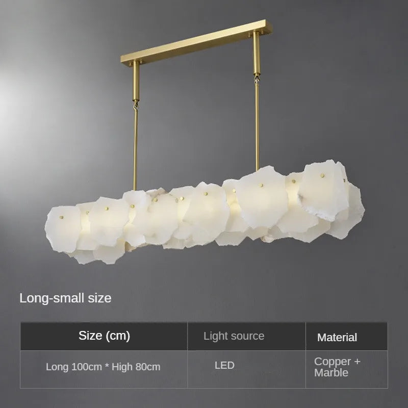 Natural marble and copper chandelier for elegant interior decoration - vue 8 sur 10