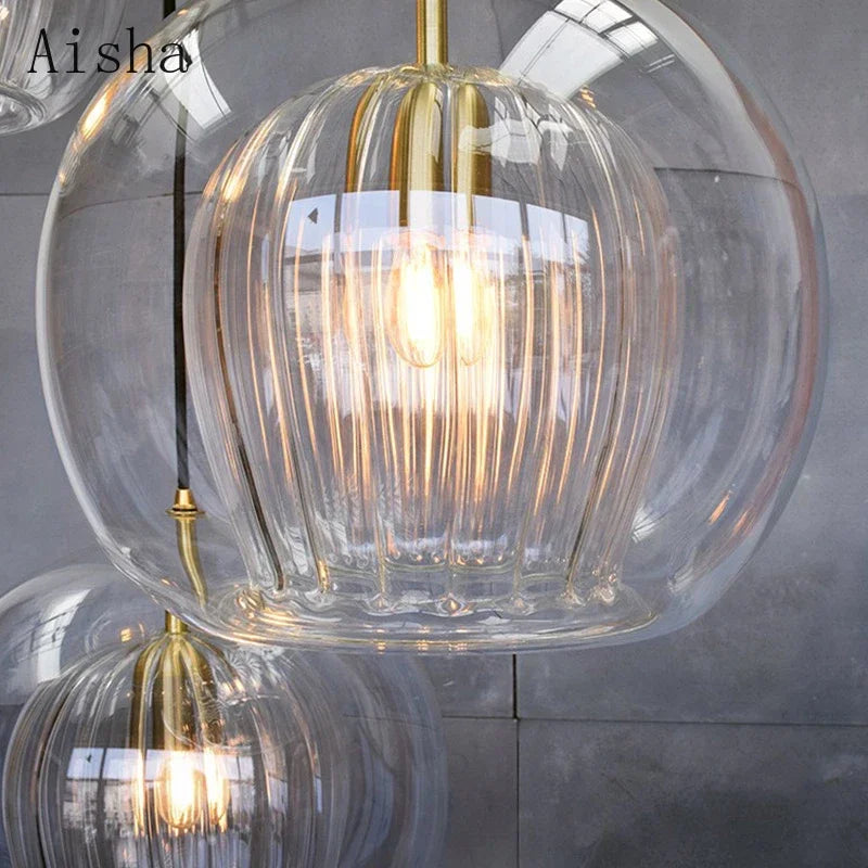 Modern glass pendant light for Nordic interior décor - vue 3 sur 6