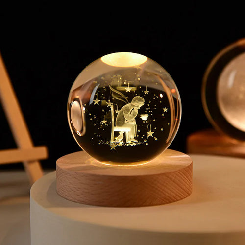 3D crystal ball solar system engraved decorative gift - vue 11 sur 32