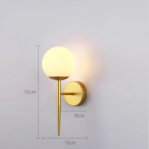 Modern Nordic LED glass ball wall light artistic decor - vue 10 sur 10
